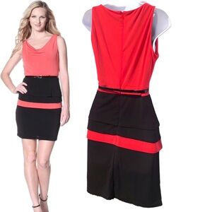 Marc New York Colorblock dress Black and melon, size 8
